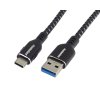 Kabel USB-C - USB 3.0 A (USB 3.2 gen.1, 3A, 5Gbit/s) bavlněný oplet a hliníkové konektory 2m
