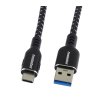 Kabel USB-C - USB 3.0 A (USB 3.2 gen.1, 3A, 5Gbit/s) bavlněný oplet a hliníkové konektory 2m