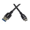 Kabel USB-C - USB 3.0 A (USB 3.2 gen.1, 3A, 5Gbit/s) bavlněný oplet a hliníkové konektory 2m