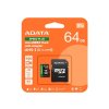 ADATA MicroSDXC karta 64GB Speed Plus, U3, C10, A2, V30 (R:160/W:140 MB/s) + SD adaptér