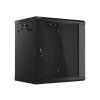 LANBERG Nástěnná jednodílná skříň 19”, 12U/600x450, (v rozloženém stavu), V2, černá (RAL9004)