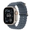 Apple Watch Ultra 3 GPS + Cellular 49mm Přírodní titan s ocelově modrým oceánským řemínkem