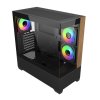 BAZAR - Cooler Master case Elite 690 Wood, ATX, Průhledná bočnice, 3x 120mm ARGB Fan, Černá - Poškozený obal (Komplet)