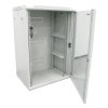 BAZAR - XtendLan 19" nástěnný rozvaděč 15U 600x450, nosnost 60 kg, skleněné dveře, svařovaný, šedý - poškozený obal