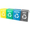 Sada Sixtol Tašky na tříděný odpad Sort Easy 4 Metal, 30 x 30 x 40 cm, 4 x 36 l, 4 ks