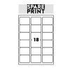 SPARE PRINT PREMIUM Samolepicí etikety bílé, 100 archů A4 v krabici (1arch/18x etiketa 68x47mm)