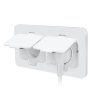 Solight vestavná podlahová dvojzásuvka, IP55, matná bílá, obdélníkové víčko