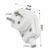 Bílá úhlová zástrčka s uzemněním 250V - 16A 3x2,5mm2