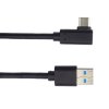Kabel USB typ C/M - USB 3.0 A/M zahnutý konektor 90°, 50 cm