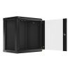 LANBERG Nástěnná jednodílná skříň 19”, 12U/600x450, (v rozloženém stavu), V2, černá (RAL9004)