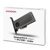 AXAGON PCEM2-DC, PCIe x4 - M.2 NVMe M-key + SATA B-key slot adaptér, chladič, LP