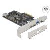 Delock PCI Express x4 Karta na 3 x USB Type-C + 2 x USB Typ-A - SuperSpeed USB 10 Gbps - Low Profile