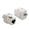 Delock Keystone modul ze zásuvky RJ45 na LSA Cat.6A, beznástrojový, stíněný, kovový, stříbrný / bílý
