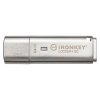 Kingston IronKey Locker+ 50/64GB/USB 3.1/USB-A/Stříbrná