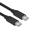 Kabel USB-C M/M 1m , 240W 480Mbps černý bavlněný oplet, 1m