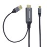 Kabel HDMI2.0 na USB-C pro monitory s USB-C konektorem, 4K@60Hz,1080p Aluminium 2m