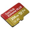 SanDisk micro SDXC karta 256GB Extreme PLUS (200 MB/s Class 10, UHS-I U3 V30) + adaptér