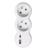 Solight rozbočka s USB A+C rychlonabíječkou 20W PD, 2 x 10A, bílá