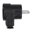 Solight zástrčka úhlová, s průběžnou zásuvkou, IP20 černá