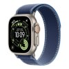 Apple Watch 49mm Blue/Bright Blue Trail Loop - M/L - Natural Titanium Finish