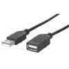 MANHATTAN Kabel USB 2.0 prodlužovací  A Male / A Female 1,8m černý