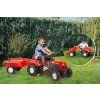 Šlapací traktor Dolu Ranchero s vlečkou, červený