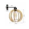31899 2 nastenna lampa kinkiet e27 drevena koule cerna
