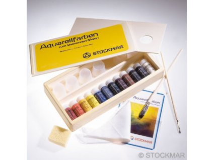 Akvarel - sada v dřevěné krabičce - 12x20ml