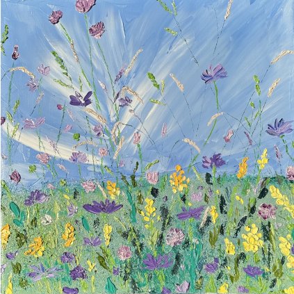 Summer Meadow with Yellow Cornflowers