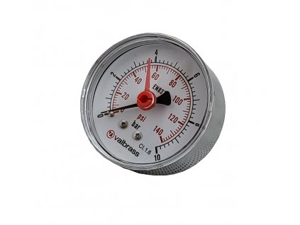 VALBRASS Manometr INOX 1/4", 0-10 BAR, 63mm, zadní