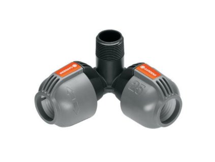 GARDENA L-kus 25 mm x vnější závit 3/4", rohová přípojka zadešťovače (2783)