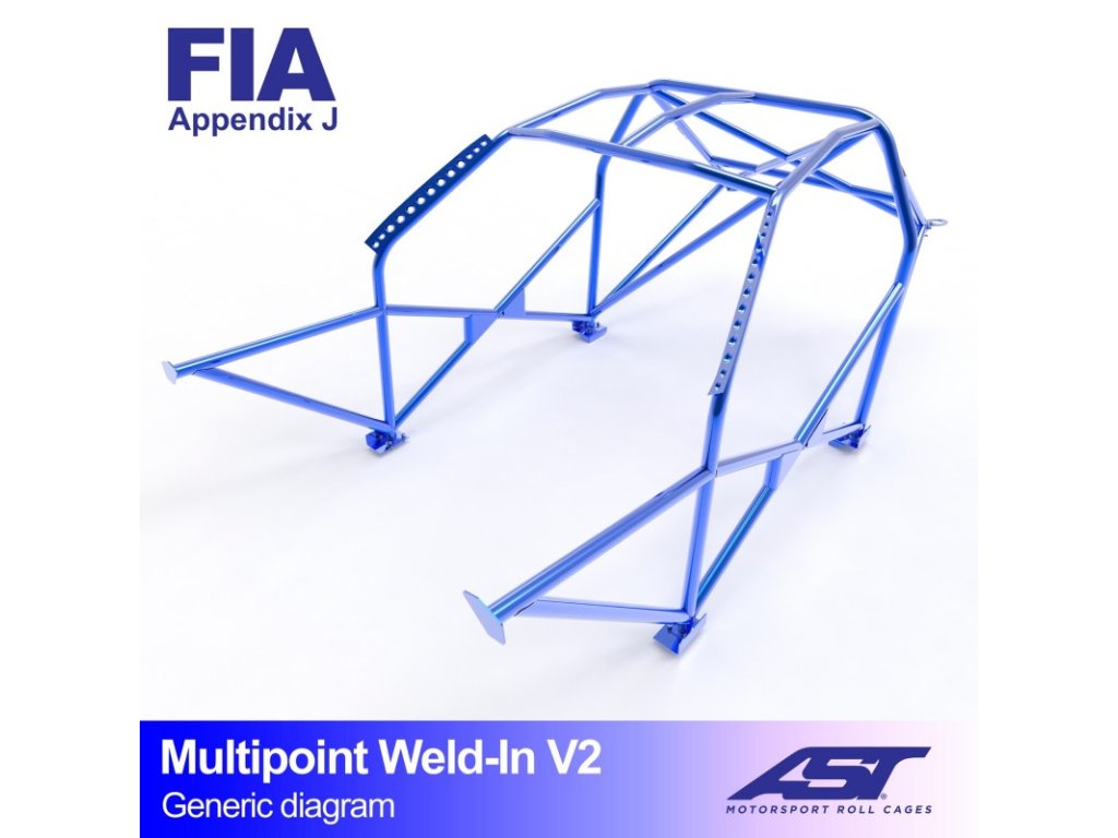 roll cage bmw e28 5 series 4 doors sedan rwd multipoint weld in v2
