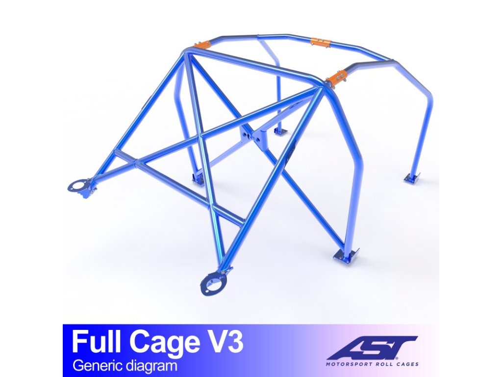 roll cage fiat seicento type 187 3 doors hatchback fwd full cage v3