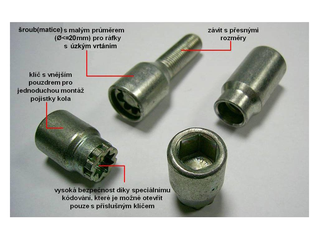 Bezpečnostní matice Sicutune M12x1,5 kužel, klíč 17/19 - JK-Racing.cz
