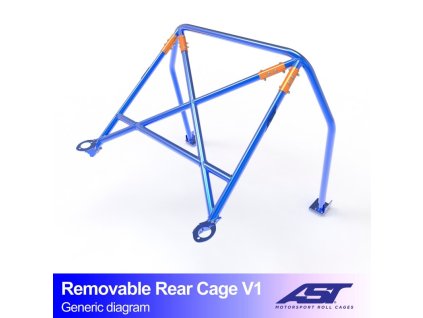 roll bar bmw e36 3 series 4 doors sedan rwd removable rear cage v1