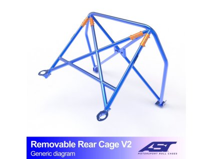 roll bar fiat 124 4 doors sedan removable rear cage v2
