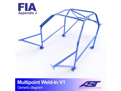 roll cage fiat 124 4 doors sedan multipoint weld in v1