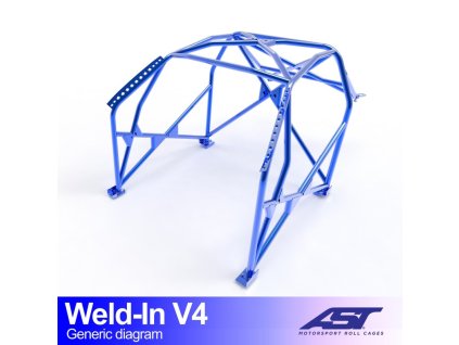 roll cage nissan silvia s14 2 doors coupe weld in v4