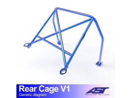 roll bar peugeot 306 phase 12 3 doors hatchback rear cage v1