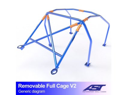 roll cage renault clio phase 2 3 doors hatchback removable full cage v2