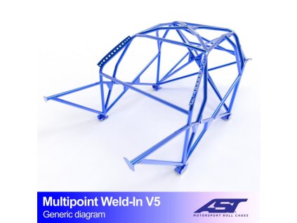 roll cage bmw e30 3 series 4 doors sedan rwd multipoint weld in v5