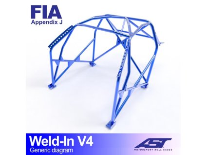 roll cage peugeot 208 1gen 3 doors hatchback weld in v4