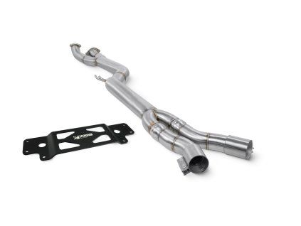 70285 single mid pipe gpf delete scorpion pro bmw m2 g87 stribrna