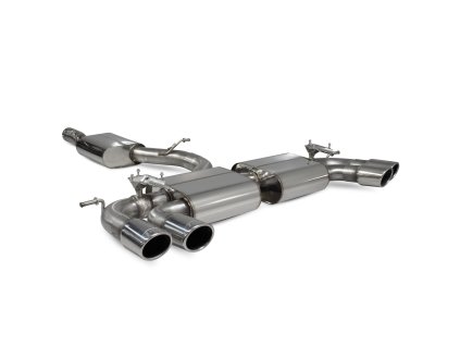 Resonated cat/gpf back výfuk & el. klapky Scorpion pro Volkswagen Golf R MK7,5 Facelift GPF & bez GPF Monaco stříbrná