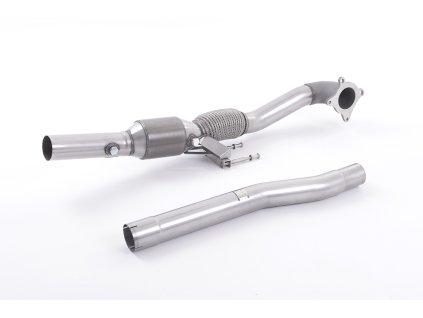 Cast Downpipe s HJS High Flow sport kat Milltek Škoda Octavia vRS 2.0T FSi SSXAU200