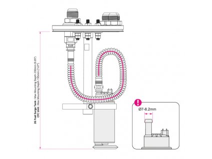 Instalační sada pro in-tank palivové pumpy, jedna pumpa 7-8,2mm