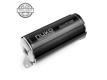 Palivový in-line filtr s držákem Nuke performance nerez, 10 mikronů, AN-10