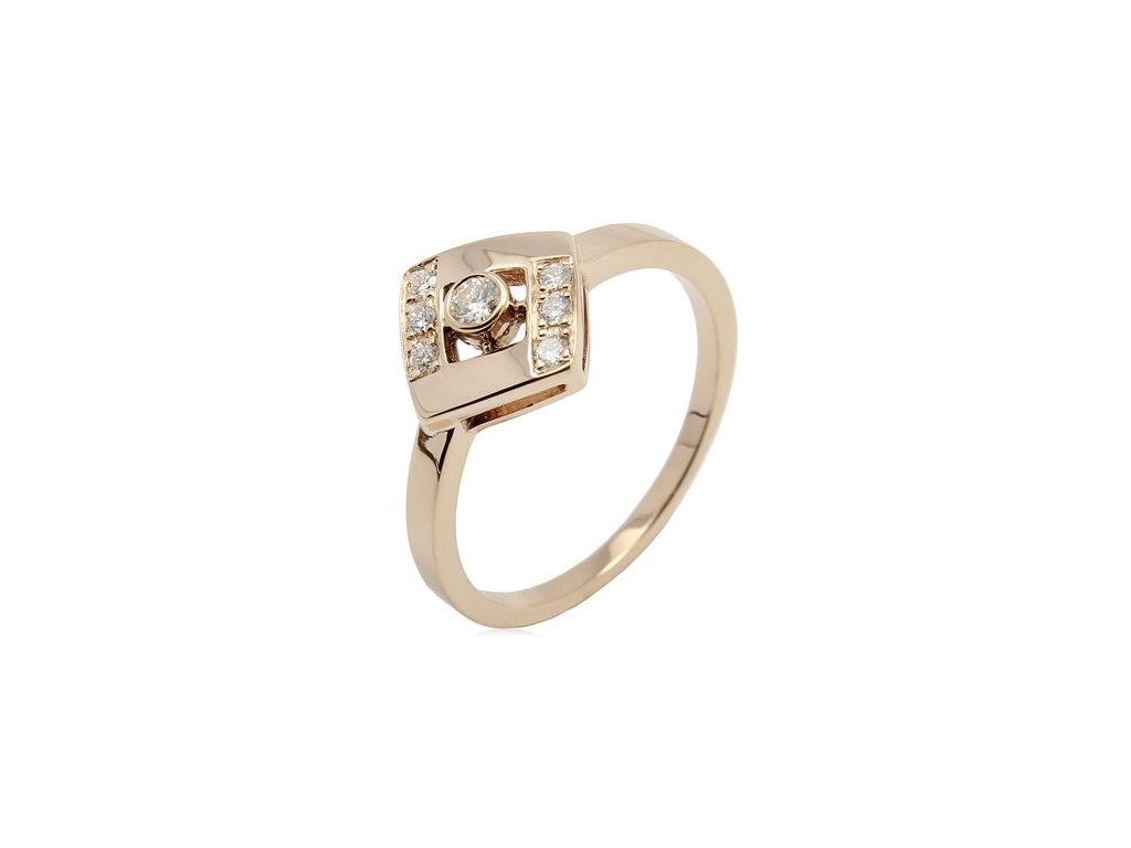 Zlatý prsten s přírodními diamanty