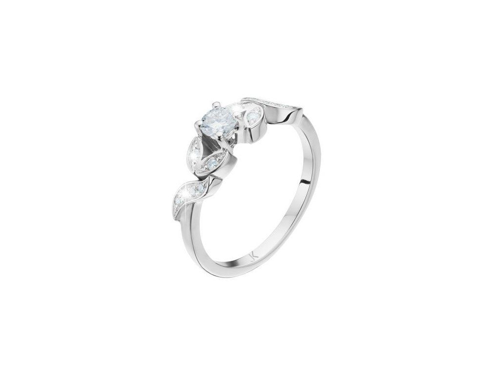 Zlatý prsten lístečky s přírodními diamanty