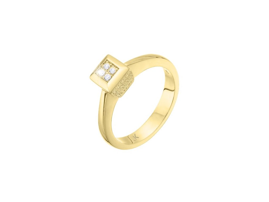 Zlatý prsten s přírodními diamanty